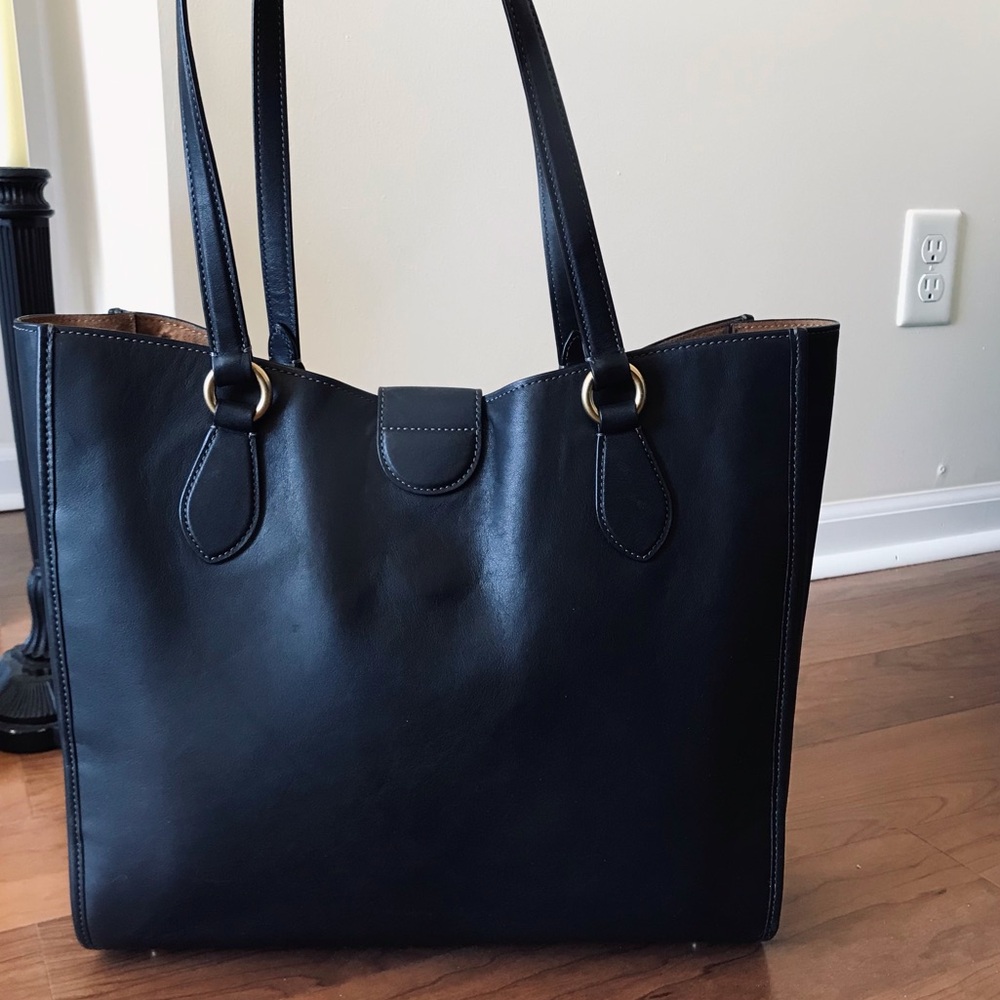 Coach Theo Leather Shoulder Tote Purse - Picture 6 of 16